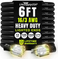 6ft Outdoor/Indoor Extension Cord 16/3 Gauge Heavy Duty 3 Prong SJTW, Waterproof by LifeSupplyUSA