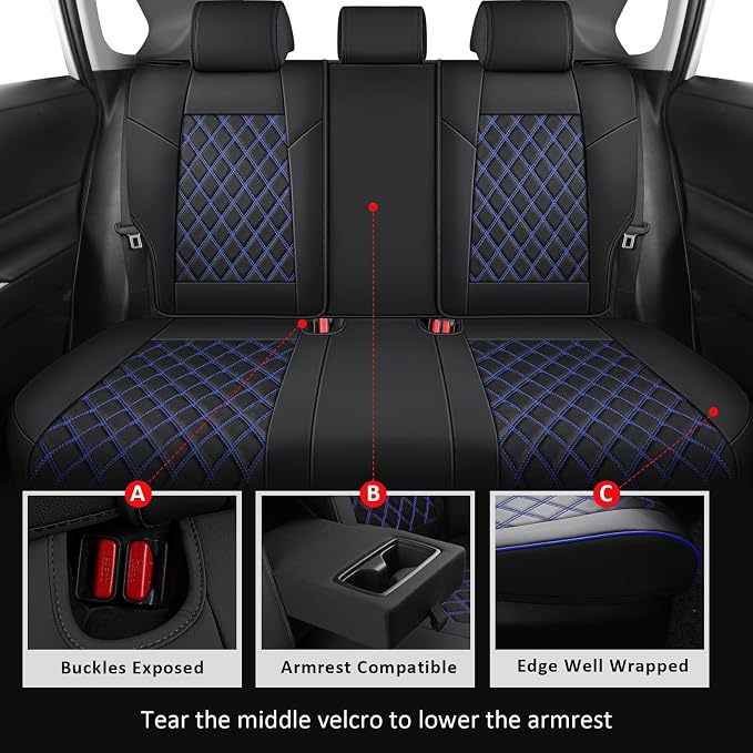 MIROZO Seat Covers for Rav4 Non-Hybrid, Faux Leather Car Seat Covers Compatible - Image 4