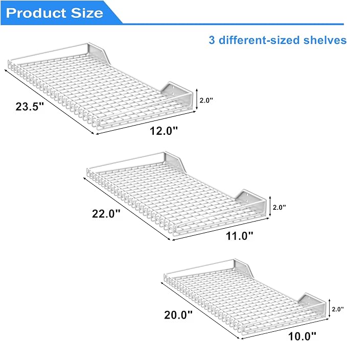 TORACK Wall-Mounted Storage Shelves, Mixed-Size Garage Wall Shelving - Image 3