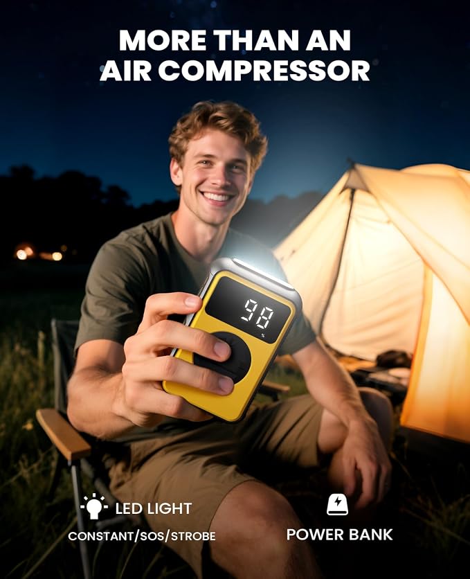 Tire Inflator Portable Air Compressor, Dual Pressure-150PSI High Pressure Mode - Image 8