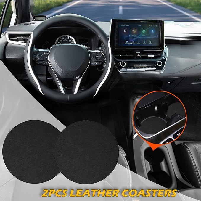 Steering Wheel Cover Black White, Carbon Fiber Car Steering Wheel Covers - Image 2