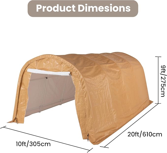 SUNBURY Carport, 10x20 FT Heavy Duty Canopy, Portable Garage - Image 2