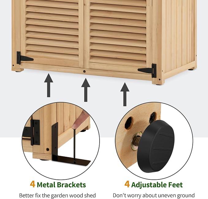 MCombo Outdoor Storage Cabinet, Wooden Storage Shed - Image 5