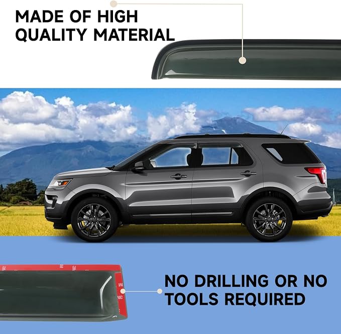 4PCS Rain Guards Window Visor Fit - Image 5