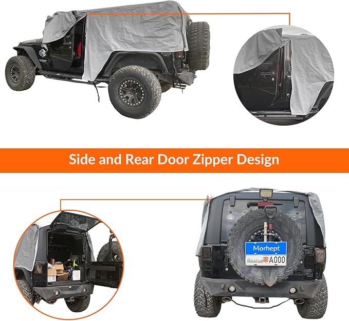 Cab Cover for Jeep Wrangler JK JL 2 Door 2007-2025, Waterproof Wrangler Rain - Image 2