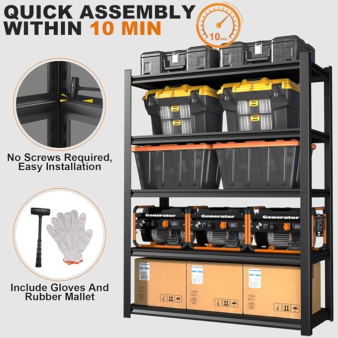 Heavy Duty Shelving, 5-Tier Metal Storage Shelves, Metal Shelves - Image 8