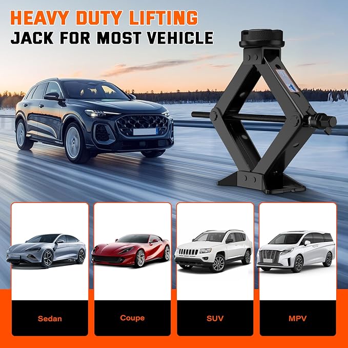 Scissor Jack 3 Ton, 4.1"-18.3" Lifting Car Jack, Heavy Duty Car Jack Kit - Image 7
