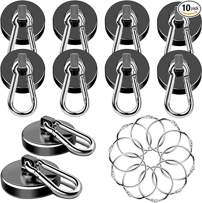 MIKEDE Magnetic Hooks Heavy Duty, 110LBS+ Strong Neodymium Magnets by MIKEDE