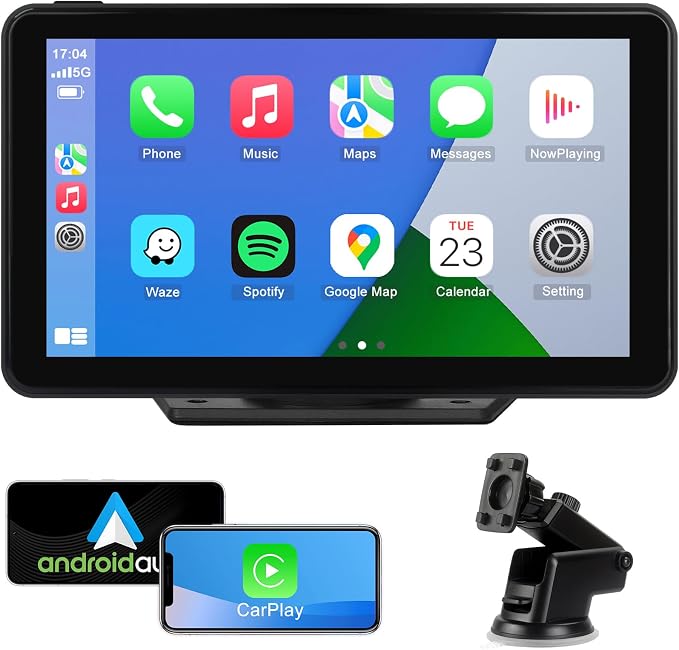 Compatible Wireless Apple CarPlay Android Auto Car Screen, 7 Inch HD Bluetooth by Aonerex