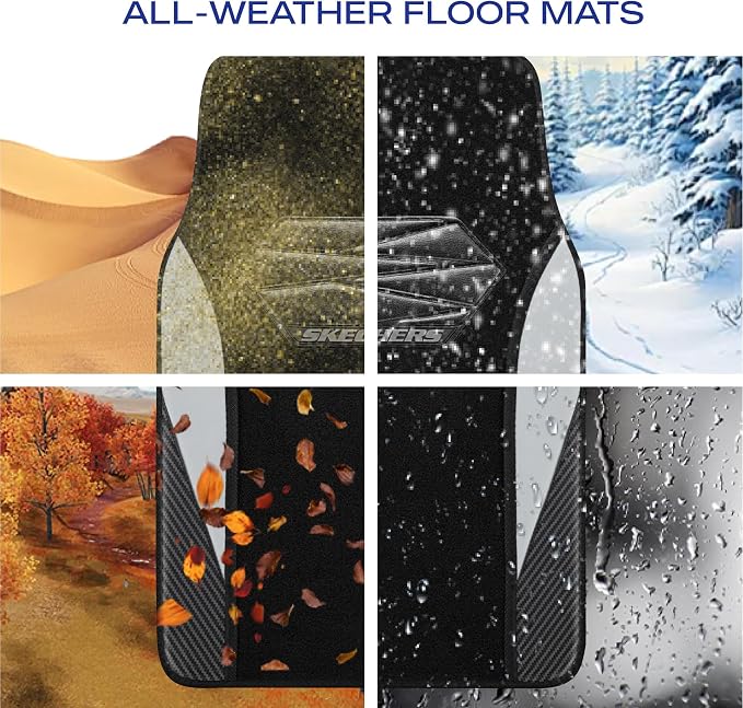 Skechers Car Floor Mats, Waterproof Universal Fit Car Mats, Faux Leather Car - Image 7