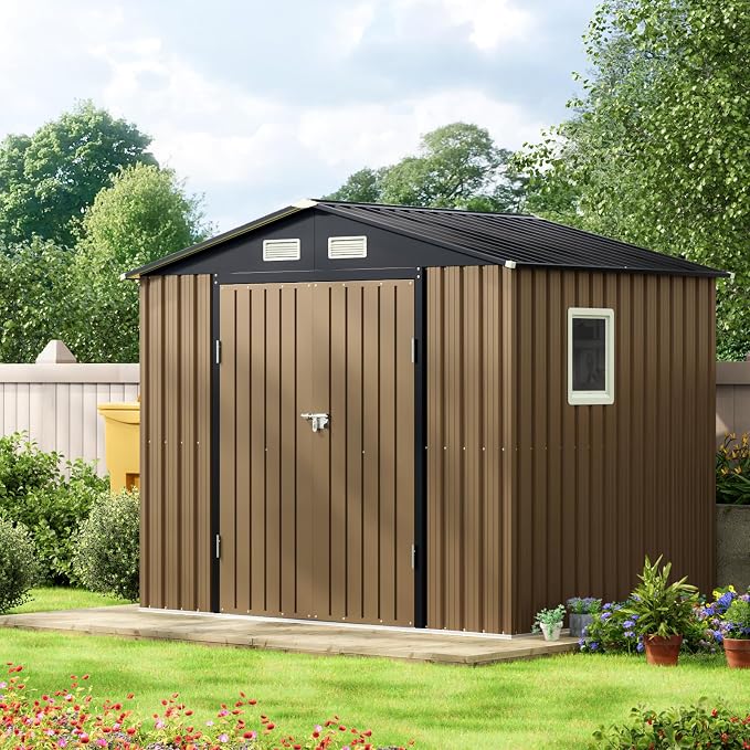 8X6FT Outdoor Steel Storage Shed - Image 4