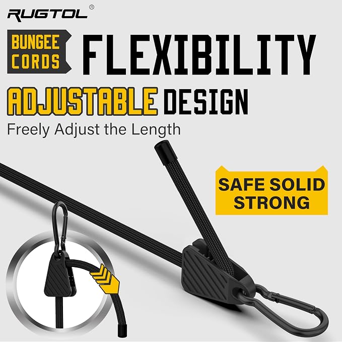 Bungee Cords with Hooks, Upgrade 12pcs Assortment Heavy Duty Outdoor with 48'' - Image 6