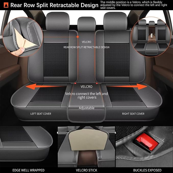 Seat Covers Fit for Toyota Camry: 2012-2025 Car Seat Covers Full Set 5 Seats - Image 3