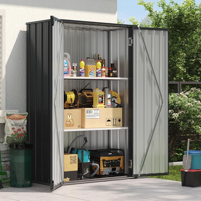 Aoxun 47x19 in Outdoor Storage Cabinet Metal Garden Shed by Aoxun