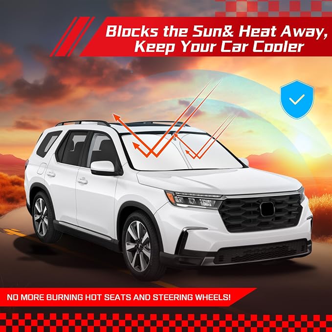 ARISMOTOR Windshield Sun Shade for Honda Pilot 2016-2024, Custom Fit Foldable - Image 7