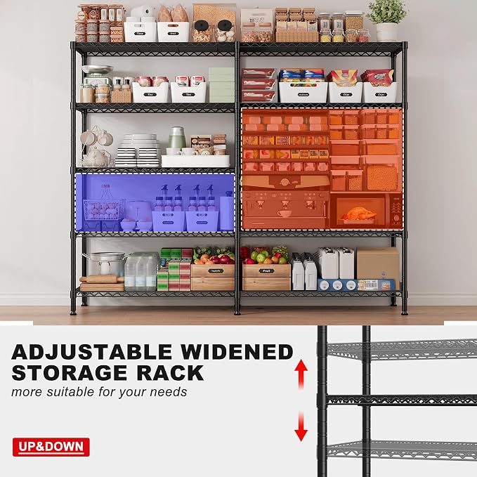 REIBII 1500LBS Storage Shelves Metal Shelving Unit 61.7''W Wire Shelving - Image 5