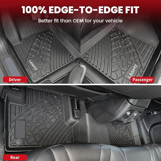 LASFIT Floor Mats for Jeep Cherokee 2015-2023 All Weather TPE Custom Fit Car - Image 5