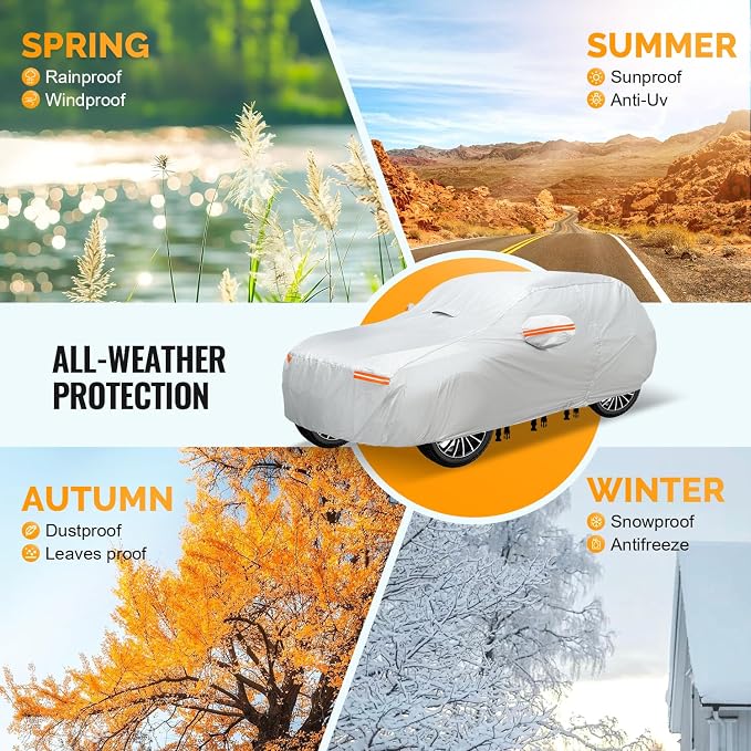 30 Layers SUV Car Cover for Automobiles All Weather Waterproof, Outdoor - Image 6