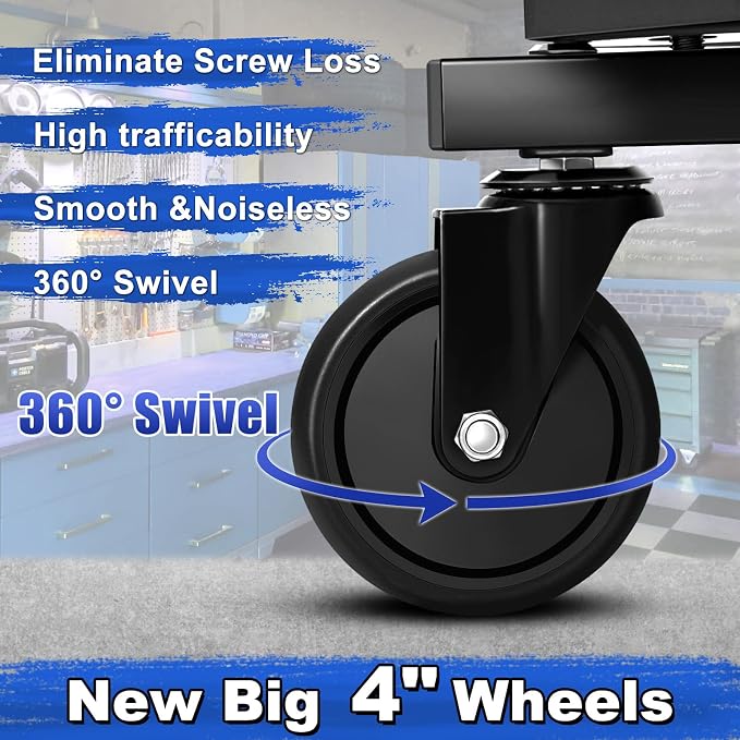 Rolling Stool with Wheels, Adjustable Height Pneumatic Garage Work Mechanic - Image 6