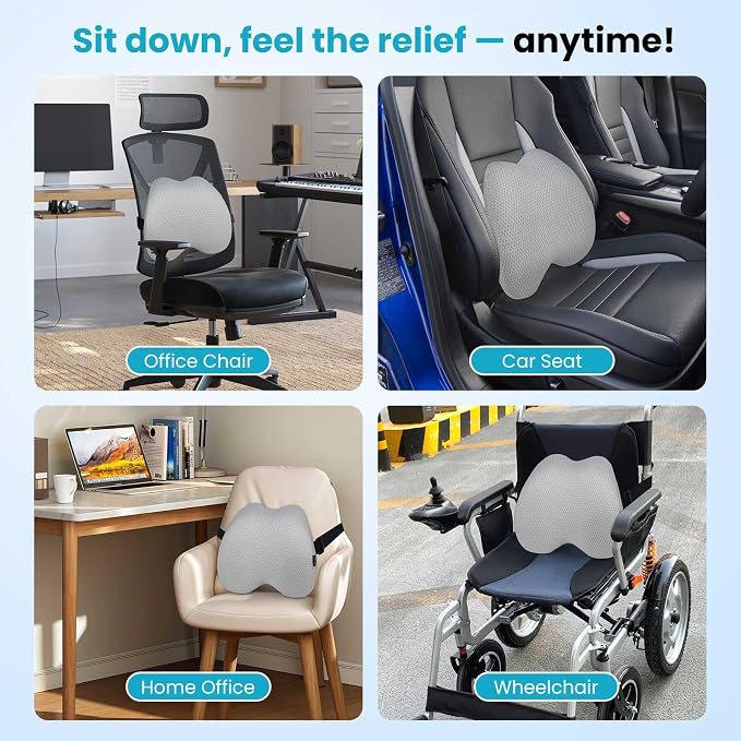 Lumbar Support Pillow Office Chair Car Back Pillow Ergonomic Lower Back Pain - Image 8