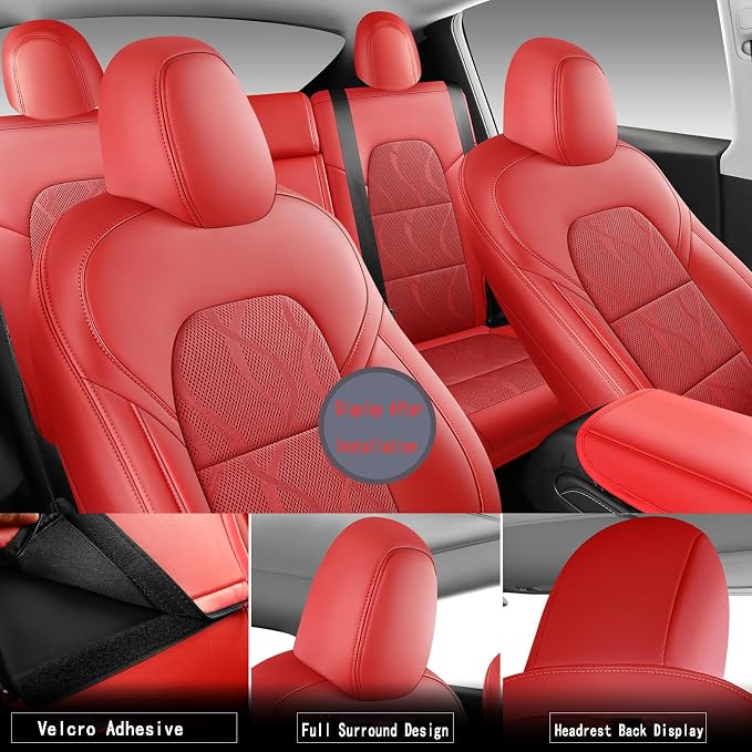 Tesla Model Y Seat Cover Full Set, Faux Leather Tesla Car Seat Cover, Perfect - Image 4