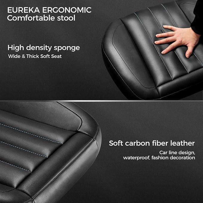 EUREKA ERGONOMIC Multi-Use Stool, Height Adjustable Swivel Rolling Stool Chair - Image 6