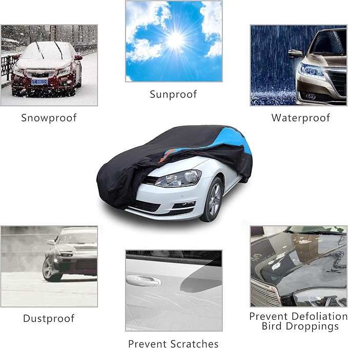 MORNYRAY Waterproof Car Cover All Weather Snowproof UV Protection Windproof - Image 3