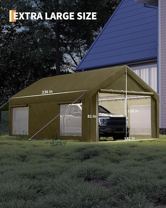 12 x 20ft Heavy-Duty Carport Canopy - Image 3