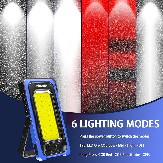 WARSUN Led Work Light Rechargeable, Portable Magnetic Work Light, LED Flood - Image 3