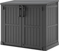 Outdoor Storage Shed 36 Cu. Ft. Resin Garden Horizontal Storage Large Capacity by LHBGO