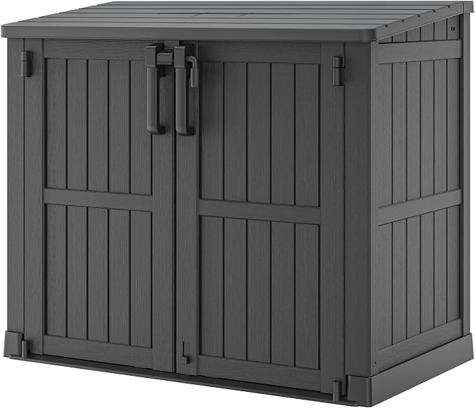 Outdoor Storage Shed 36 Cu. Ft. Resin Garden Horizontal Storage Large Capacity by LHBGO