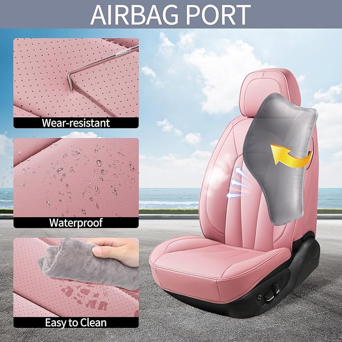 Pink Car Seat Covers, 5 Seats Universal Seat Covers - Image 3