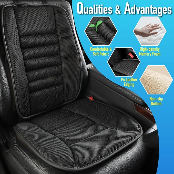 Car Seat Cushion with Back Support Pillow, Comfy Lumbar Support & Seat Cushion - Image 4