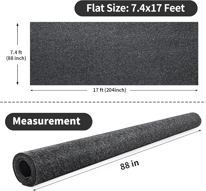 MABOZOO Garage Floor Mat 18x7.7 Ft, Extra Large Garage Carpet Rug, Reusable - Image 2