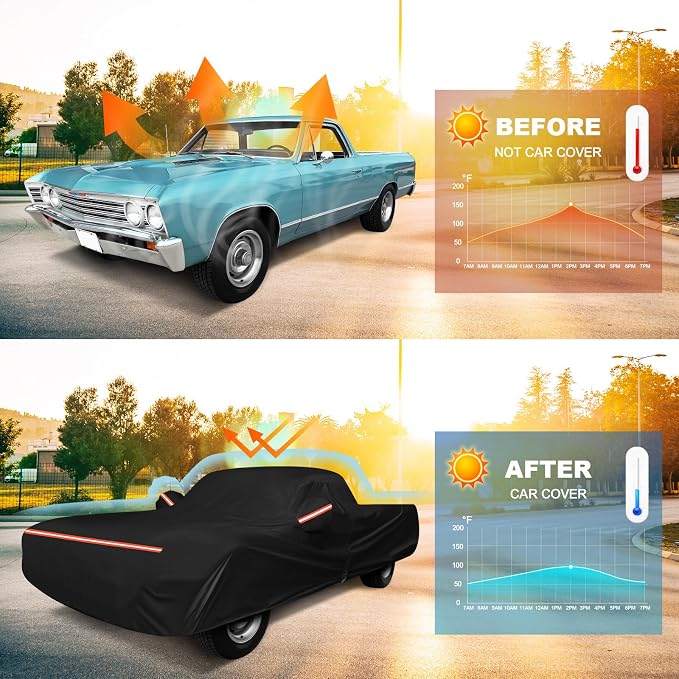 QUNSUNUS Waterproof Car Cover for Chevrolet El Camino 1964-1967/1978-1987 - Image 6