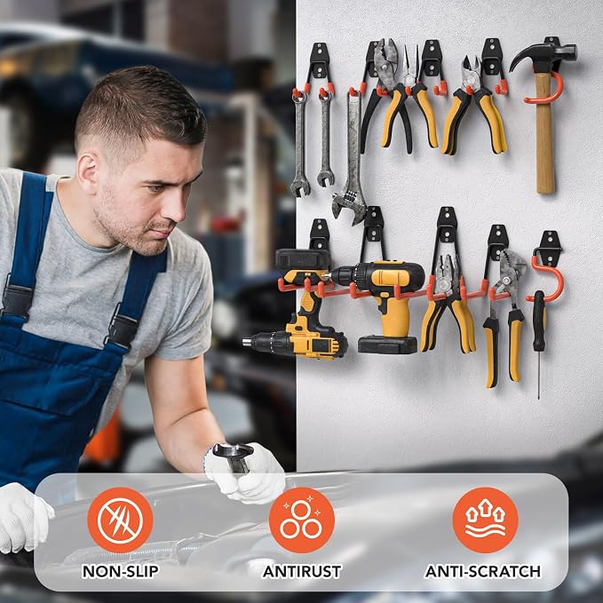 30 Pack Garage Hooks with Anti-Slip Coating, Heavy Duty Wall Mount Storage Hooks - Image 5