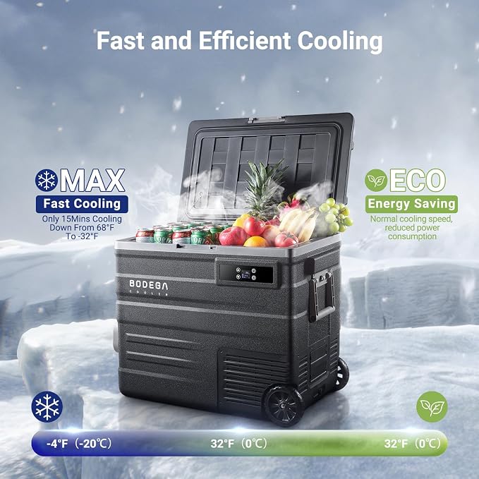 BODEGACOOLER 12 Volt Car Refrigerator, 68Quart Camping Fridge, RV Portable - Image 3