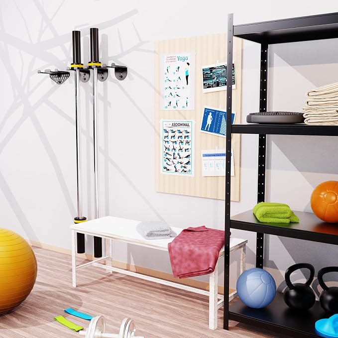 VAIIO Single Olympic Barbell Hanger, Garage Gym Bar Wall Rack, Vertical Barbell - Image 6