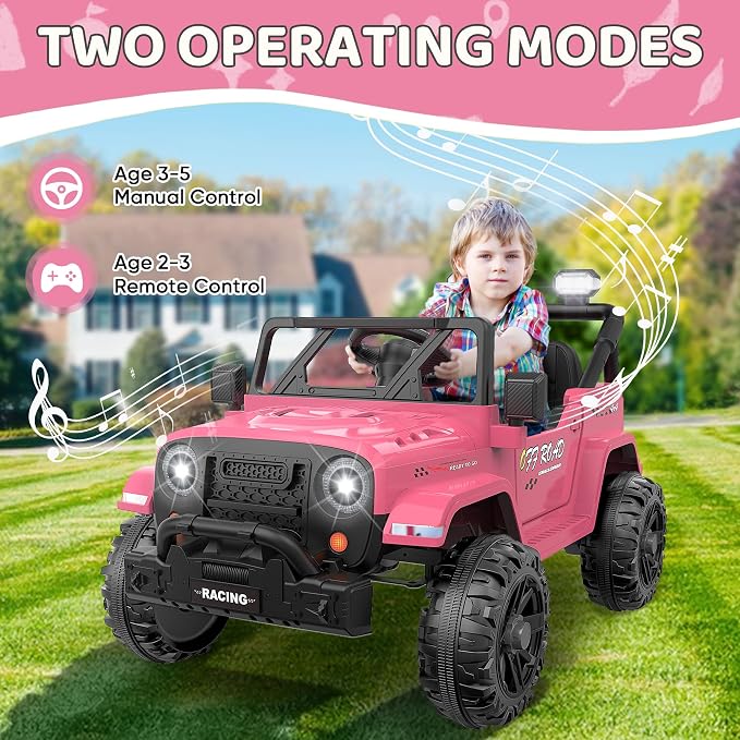 12V Ride On Truck Car with Remote Control, Kids Electric Vehicles with - Image 2