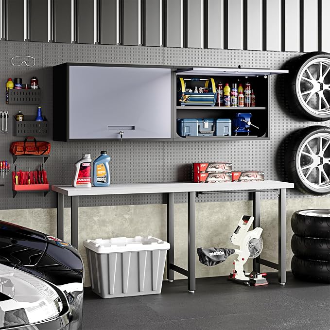 Metal Wall Cabinet for Garage Floating Garage Storage Wall Mount Shop Cabinet - Image 2