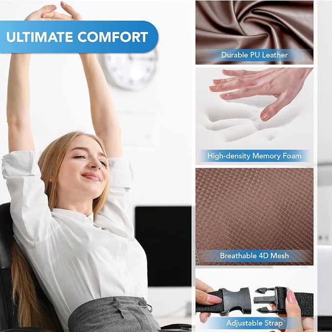 Lumbar Support Pillow for Car, Memory Foam Lumbar Pillow for Lower Back Pain - Image 5
