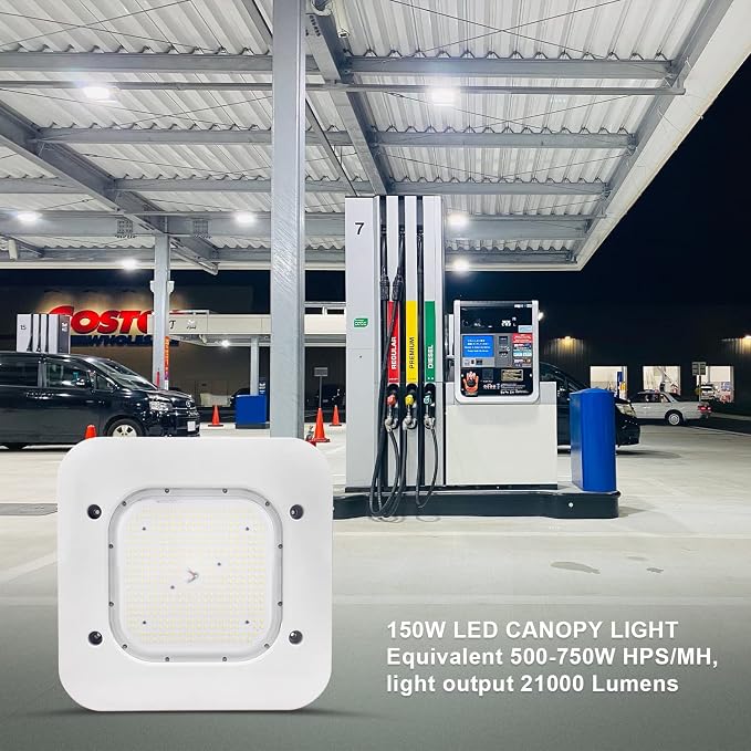 OSTEK 2 Pack LED Gas Station Canopy Light, 150W Carport Ceiling Light 5700K - Image 6