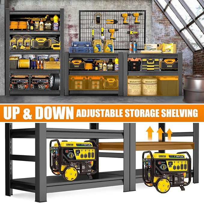 72" H Garage Shelving 3000LBS Heavy Duty Shelving Units and Storage Shelves - Image 7