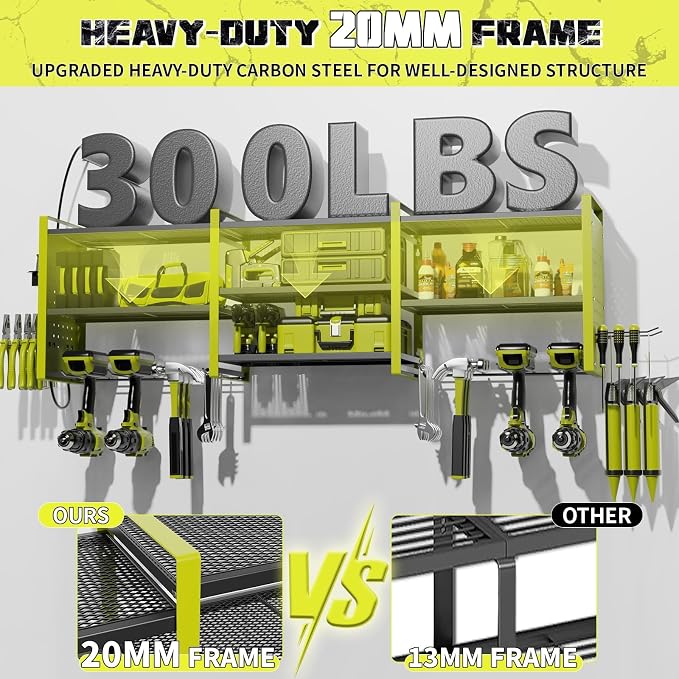 Power Tool Organizer with Charging Station Wall Mount, 3 Layer Expanded Heavy - Image 6