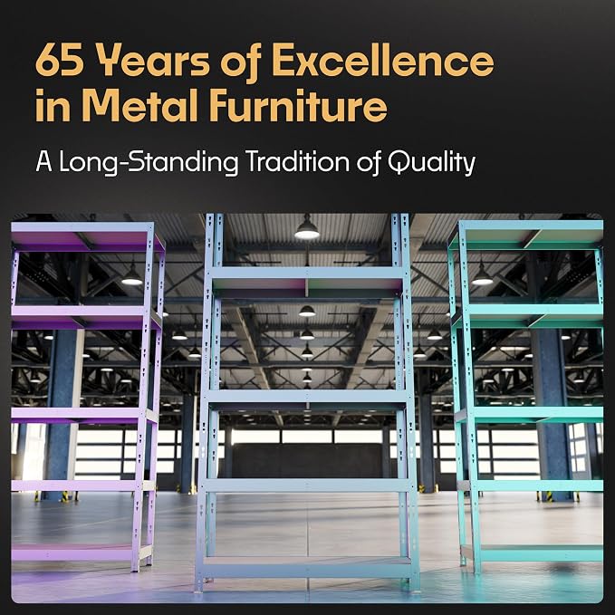 Storage Shelves: 4 Storage Shelves Heavy Duty w/ 2, 640 lb Total Load Capacity - Image 8