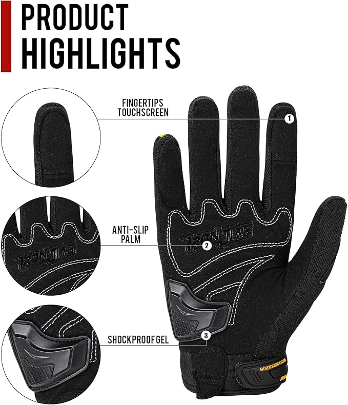 BORLENI Motorcycle Riding Gloves Touch Screen Full Finger Glove Motocross Road - Image 4
