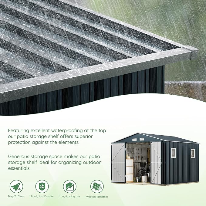 10X10FT Outdoor Steel Storage Shed - Image 8