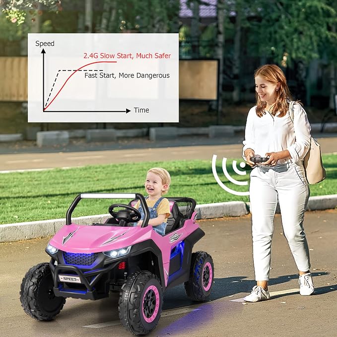 Costzon 2-Seater Ride on Car for Kids, 12V Kid' Electric Vehicles w/Remote - Image 8