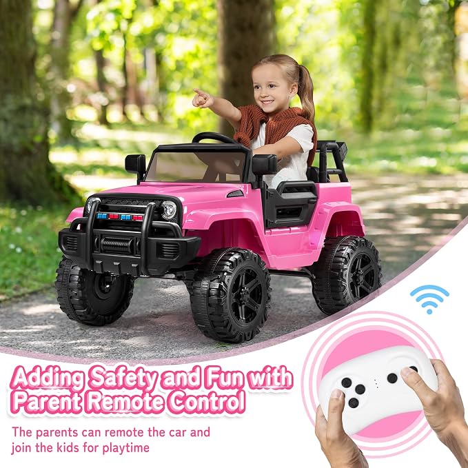 JOYMOR Ride on Truck with Remote Control, 4 Wheels 12V Battery Powered Kids Car - Image 3