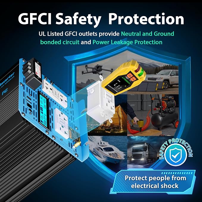 GIANDEL 4000W Pure Sine Wave Power Inverter 12V to 120V AC, 7000W Surge - Image 7